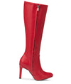 DONNA - Klassische Stiletto Stiefel in rot matt