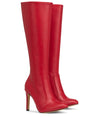 DONNA - Klassische Stiletto Stiefel in rot matt