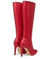 DONNA - Klassische Stiletto Stiefel in rot matt