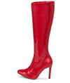 DONNA - Klassische Stiletto Stiefel in rot lack