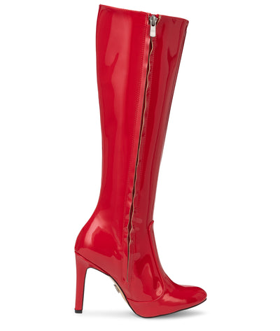 DONNA - Klassische Stiletto Stiefel in rot lack